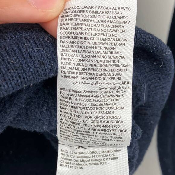 Old Navy Blue Knit Fleece Shawl Collar Button Long Sleeve Sweater Top Shirt - Picture 5 of 8